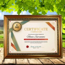 Certificate frame 3707 gold color